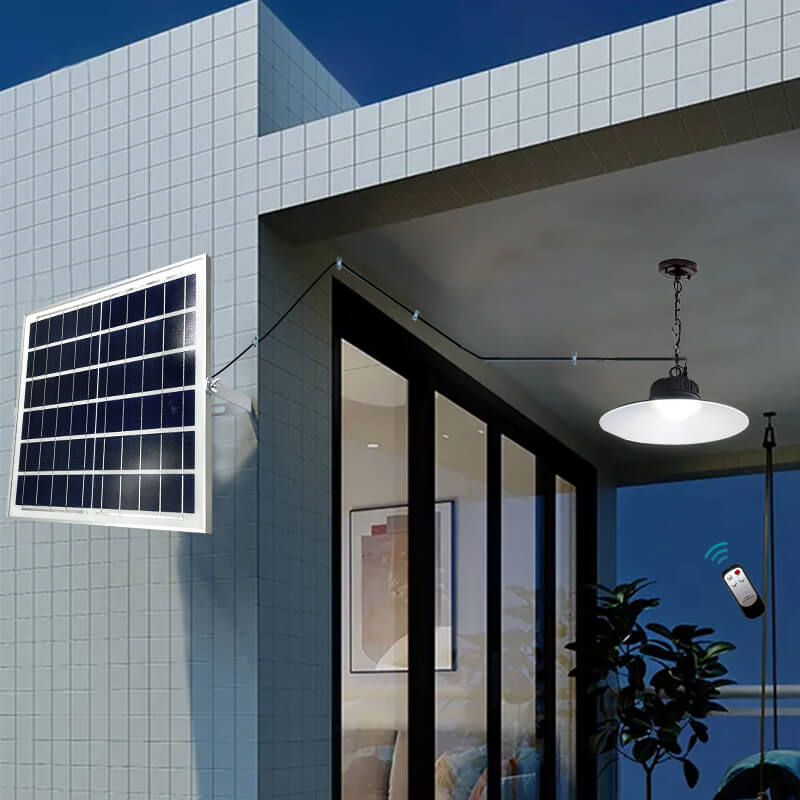 Solar Pendant Lights Lampu Gantung Tahan Air LED Luar Ruangan Solar Shed Light