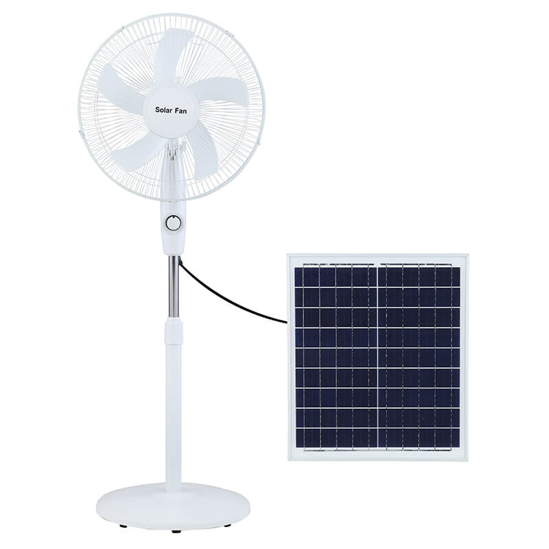 16 inci 5-Blade Oscillating Adjustable Standing Pedestal Solar Fan